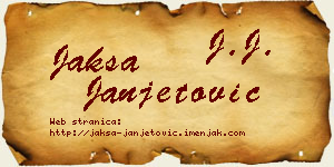 Jakša Janjetović vizit kartica